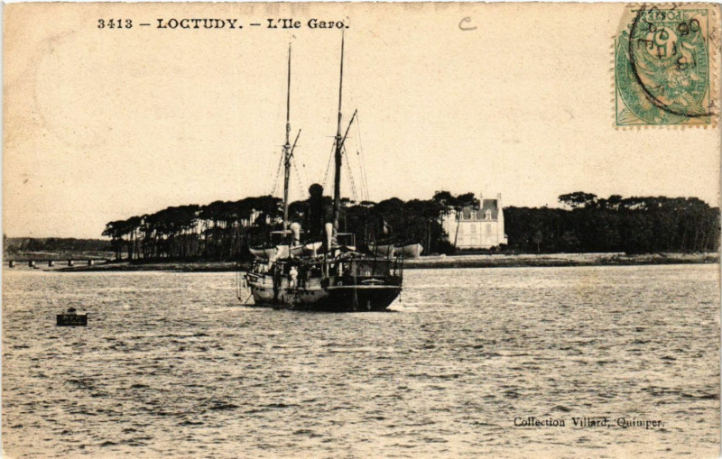 Carte postale ancienne Loctudy - L'Ile Garo à Loctudy