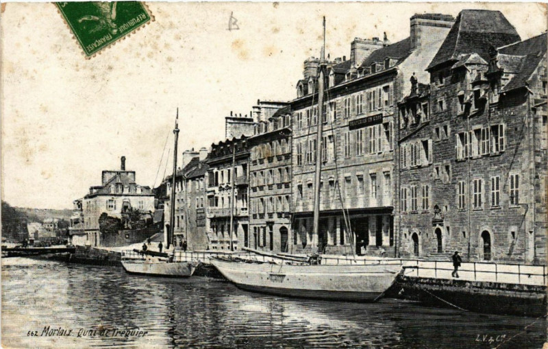 Carte postale ancienne Morlaix - Quai de Trébuiée à Morlaix