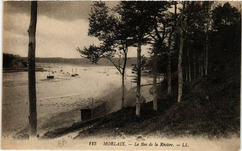 Carte postale ancienne Morlaix - Le Bas de la Riviere à Morlaix