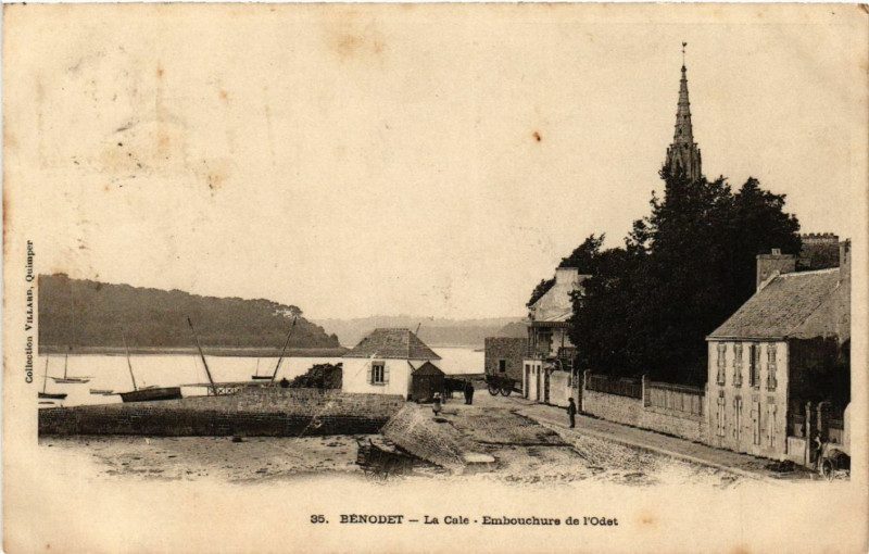 Carte postale ancienne Benodet - La Cale - Embouchure de l'Odet à Bénodet