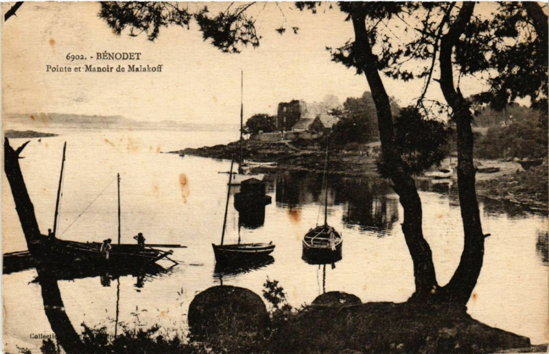 Carte postale ancienne Benodet - Pointe et Manoir de Maiskoff à Bénodet