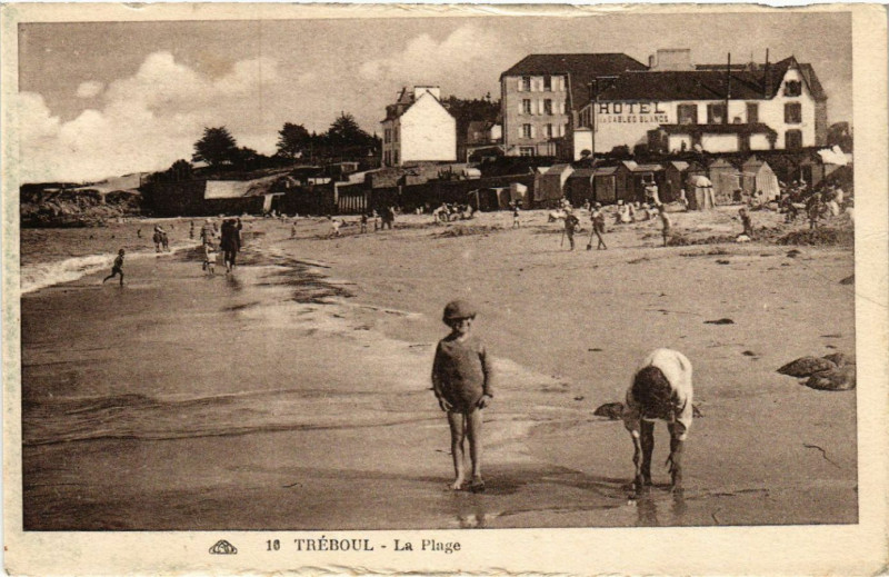 Carte postale ancienne Treboul - La Plage