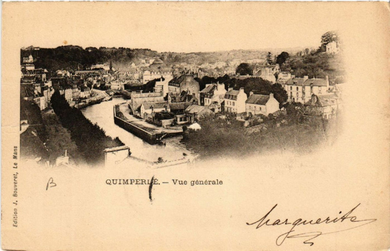 Carte postale ancienne Quimperle - Vue générale à Quimperlé