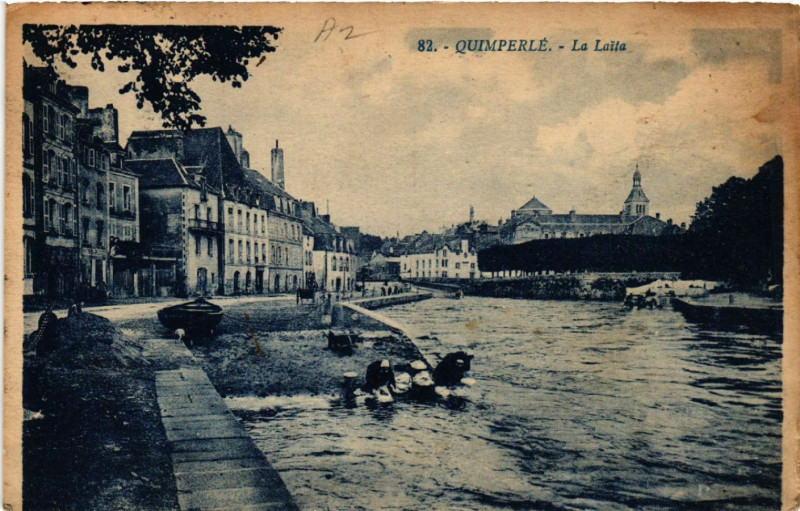Carte postale ancienne Quimperle - La Laite à Quimperlé