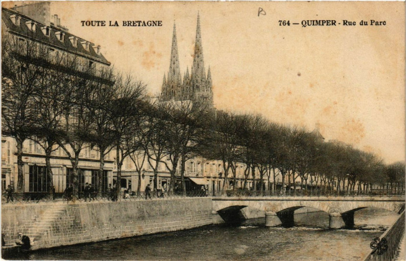 Carte postale ancienne Toute la Bretagne - Quimper - Rue du Parc à Quimper