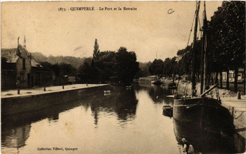 Carte postale ancienne QUIMPERé - Le Port et la Retraite à Quimper