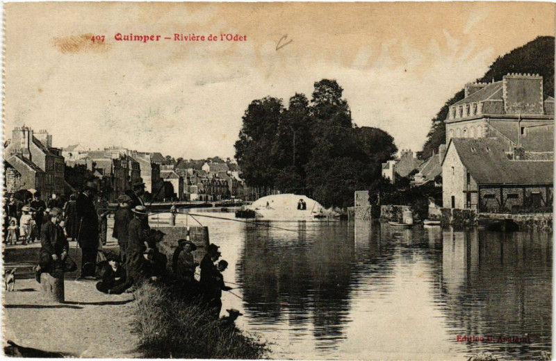 Carte postale ancienne Quimper - Riviere de l'Odet à Quimper