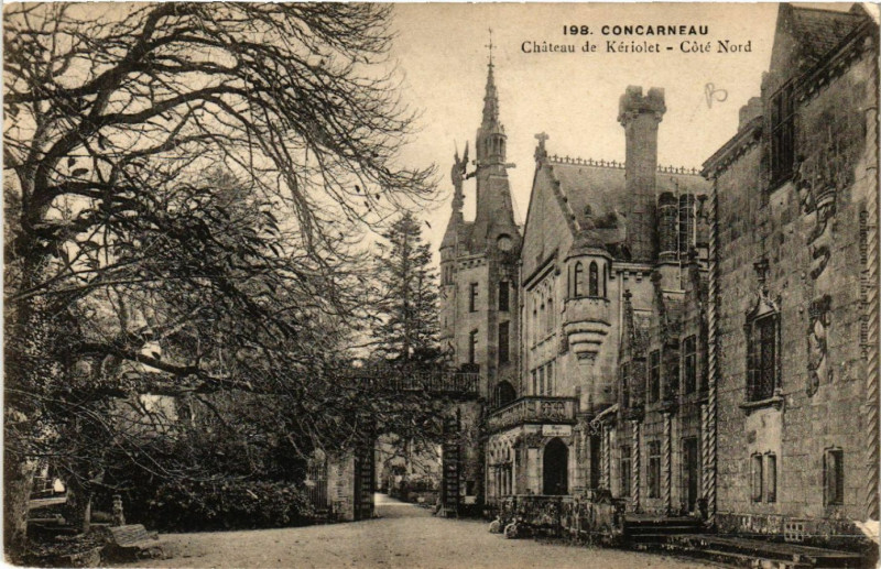 Carte postale ancienne Concarneau - Chateau de Kériolet - Coté Nord à Concarneau