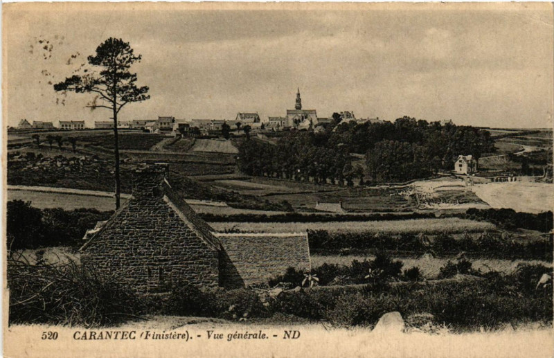 Carte postale ancienne Carantec (Finistere) - Vue générale à Carantec