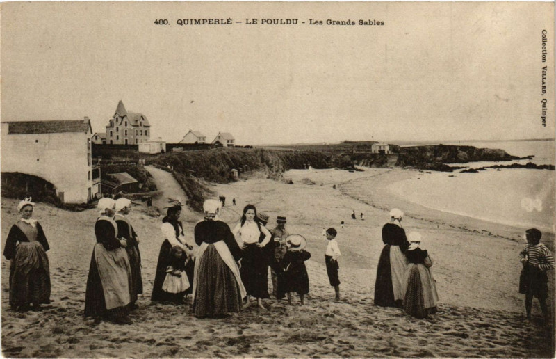 Carte postale ancienne Quimperle - Le Pouldu - Les Grands Sables à Quimperlé