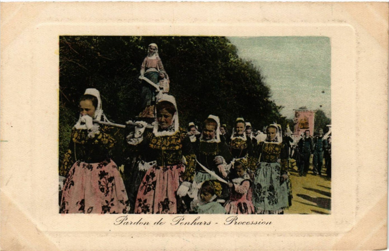 Carte postale ancienne Penhars - Pardon de Penhars - Procession