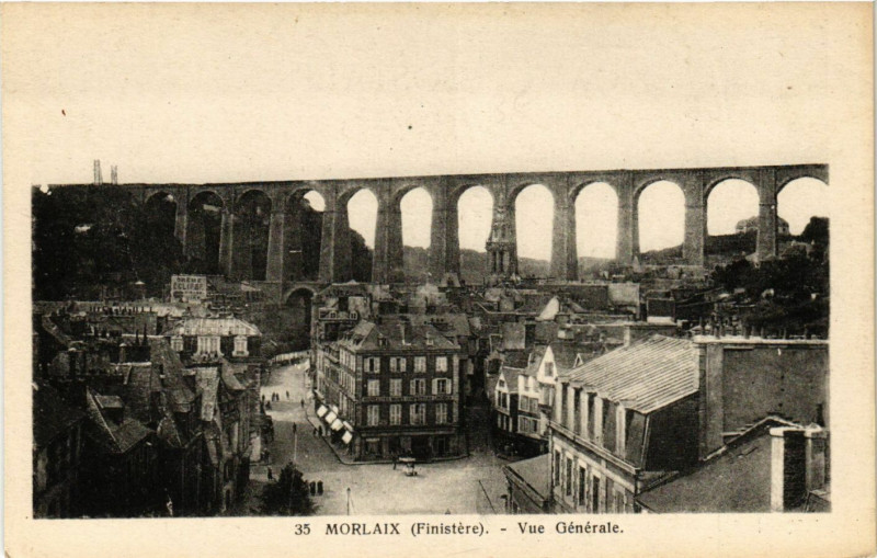 Carte postale ancienne Morlaix - vue générale à Morlaix