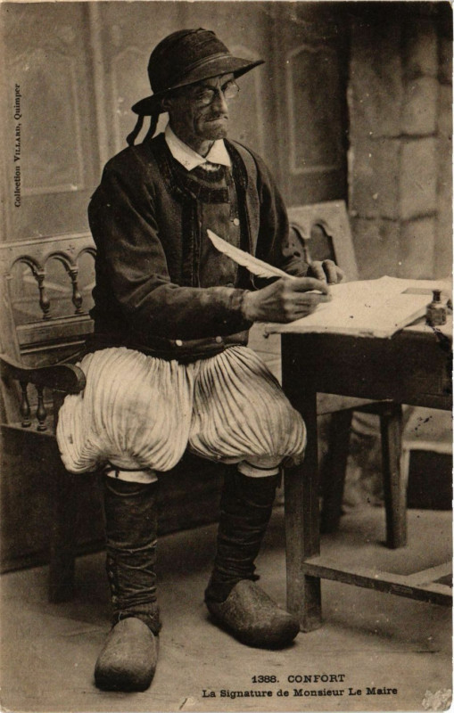 Carte postale ancienne Confort - La Signature de Monsieur le Maire