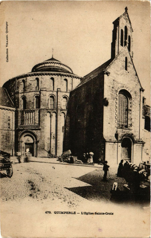 Carte postale ancienne Quimperle - L'Eglise Ste-Croix à Quimperlé