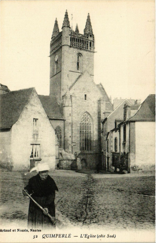 Carte postale ancienne Quimperle - L'Eglise à Quimperlé