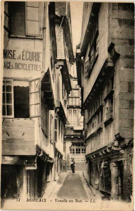 Carte postale ancienne Morlaix - Venelle au Son à Morlaix