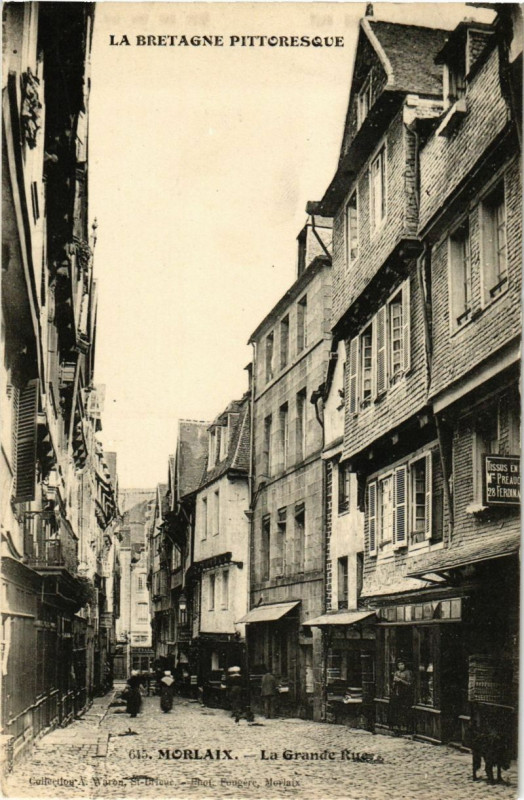 Carte postale ancienne Morlaix - La Grande Rue à Morlaix