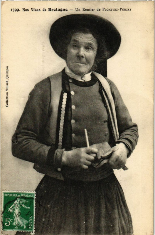 Carte postale ancienne Nos Vieux de Bretagne - Un Rentier de Plonevez-Porzay à Plonévez-Porzay