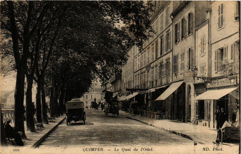 Carte postale ancienne Quimper - Le Quai de l'Odet à Quimper