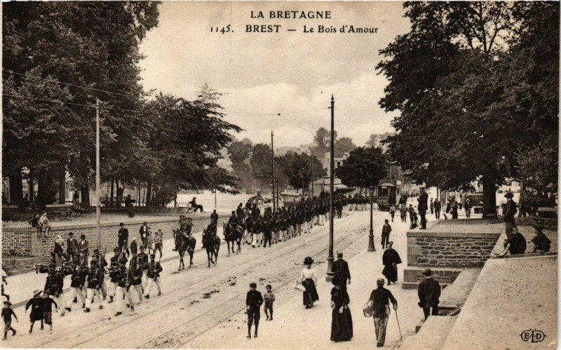 Carte postale ancienne Brest - Le Bois d'Amour à Brest