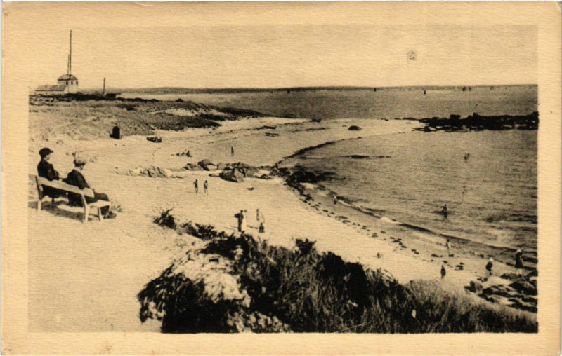 Carte postale ancienne Beg-Meil - Le Semaphore la Plage des Dunes