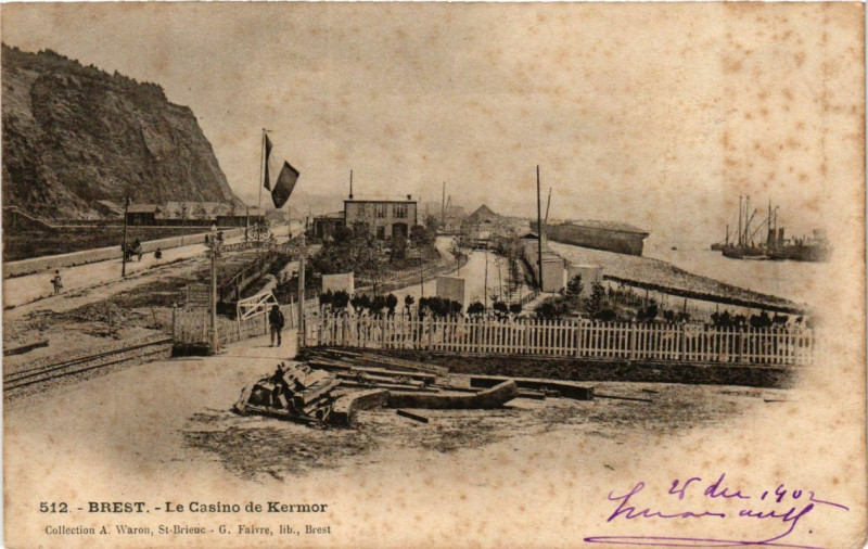 Carte postale ancienne Brest - Le Casino de Kermor à Brest