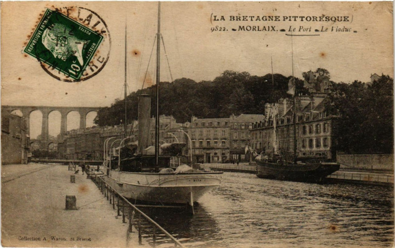 Carte postale ancienne Morlaix - Le Port Le Viaduc à Morlaix