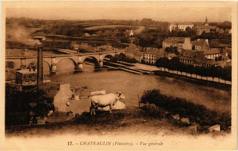 Carte postale ancienne Chateaulin - vue générale à Châteaulin