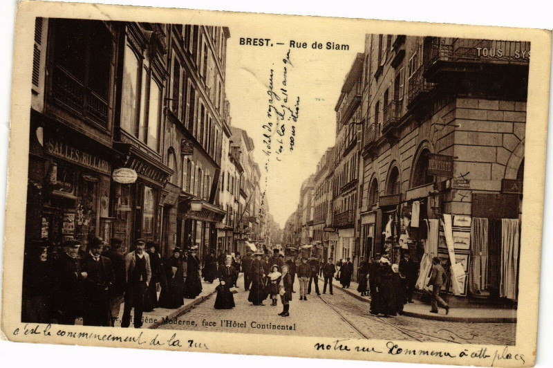 Carte postale ancienne Brest - Rue de Siam à Brest