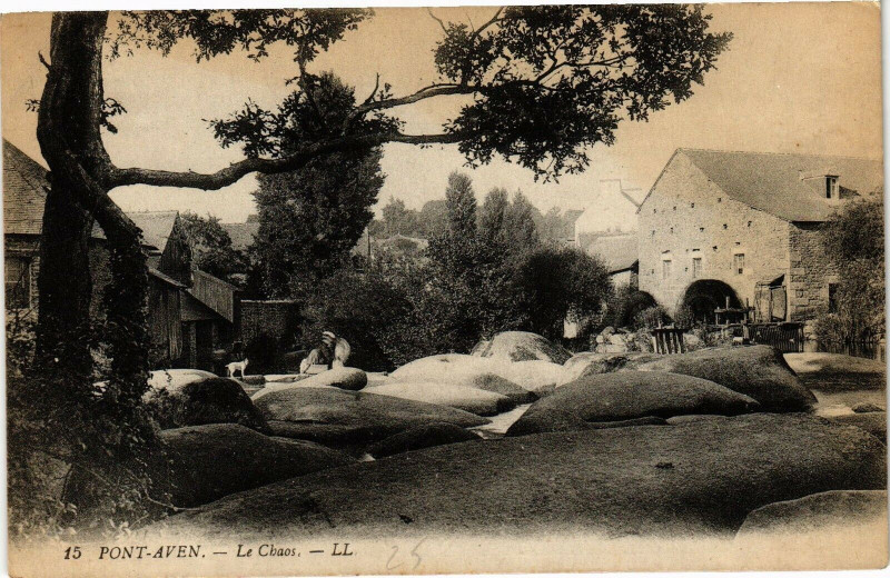 Carte postale ancienne Pont-Aven - Le Chaos à Pont-Aven