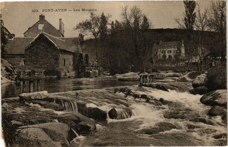 Carte postale ancienne Pont-Aven - Les Moulins à Pont-Aven