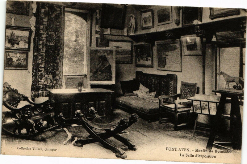 Carte postale ancienne Pont-Aven - Moulin de Rosmades - La Salle d'exposition à Pont-Aven
