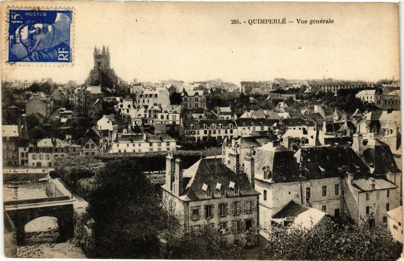 Carte postale ancienne Quimperle - Vue générale à Quimperlé