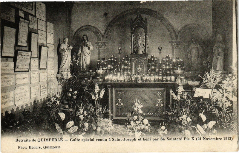 Carte postale ancienne Retraite de Quimperle - Caife spécial rendu a St-Joseph et à Quimperlé