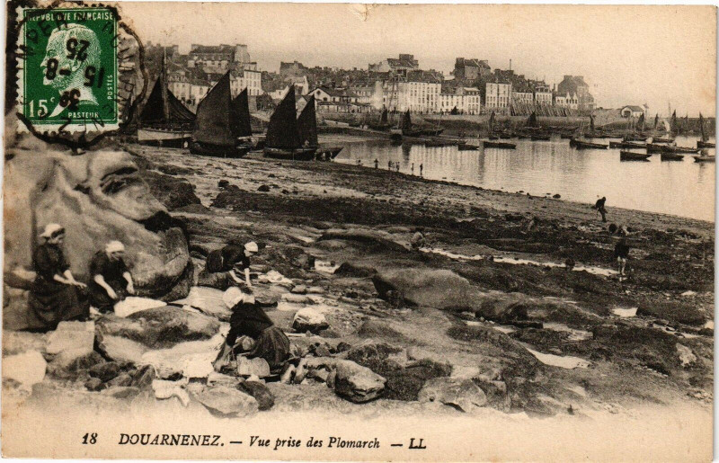 Carte postale ancienne Douarnenez-Vue prise des Plomarch à Douarnenez
