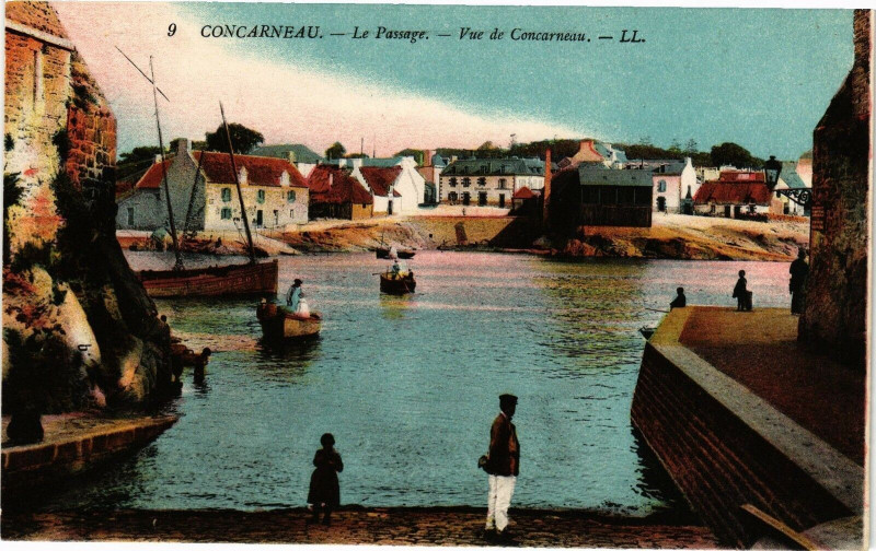 Carte postale ancienne Concarneau - Le Passage - Vue de Concarneau à Concarneau