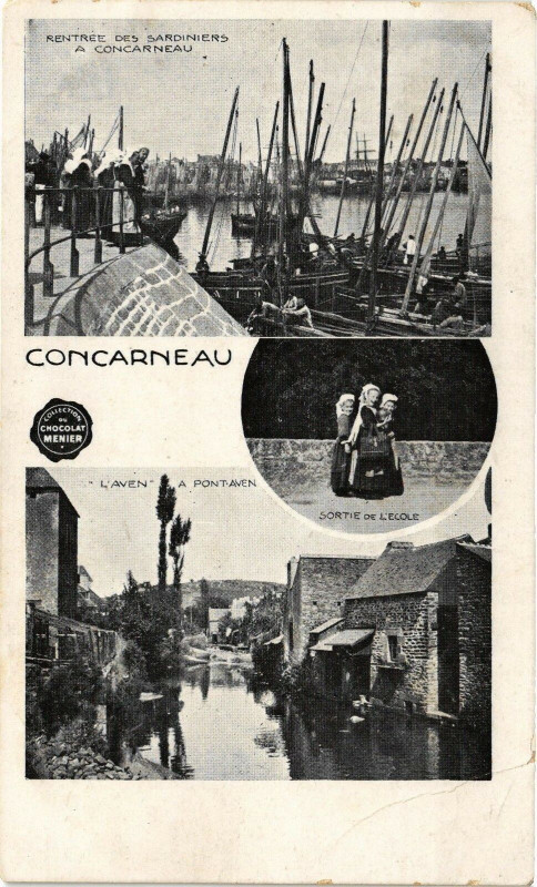 Carte postale ancienne Concarneau - Rentrée des Sardiniers a Concarneau - Sortie de à Concarneau