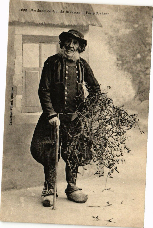 Carte postale ancienne Marchand de Gui de Bretagne-Porte Bonheur
