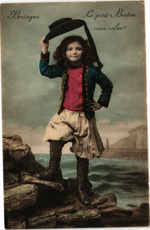 Carte postale ancienne Bretagne - Le petit Breton - Vous Salue