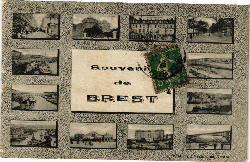 Carte postale ancienne Souvenir de Brest à Brest