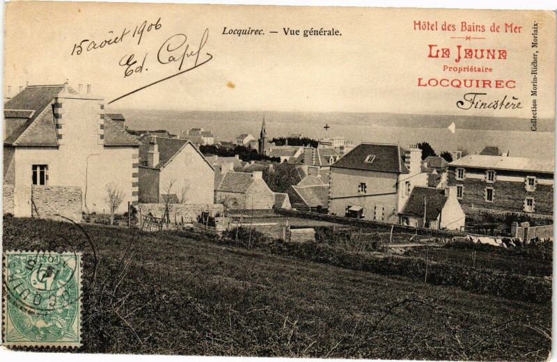 Carte postale ancienne Locquirec - Vue générale à Locquirec