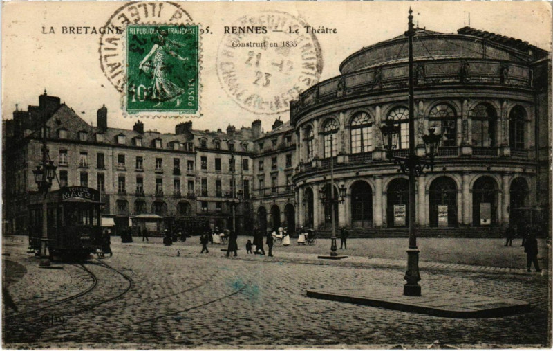 Carte postale ancienne Rennes Le Theatre France à Rennes