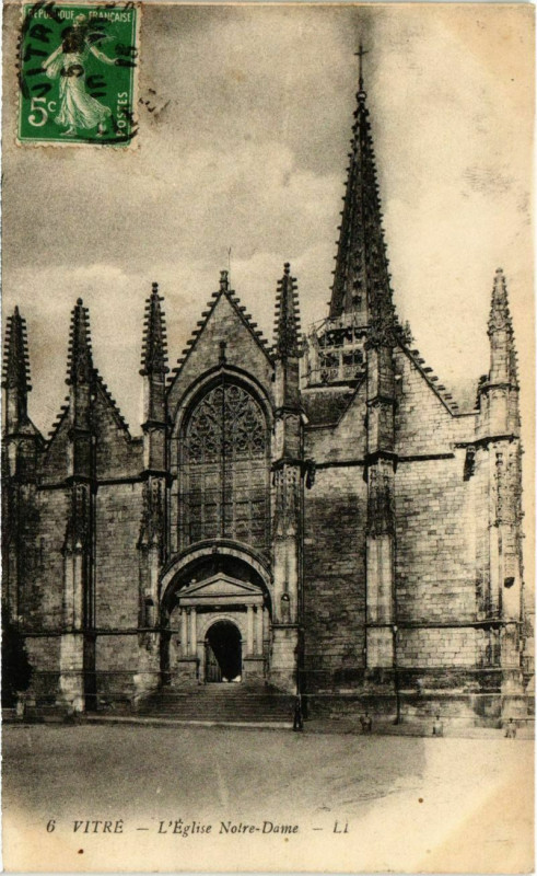 Carte postale ancienne Vitre L'Eglise Notre-Dame France à Vitré