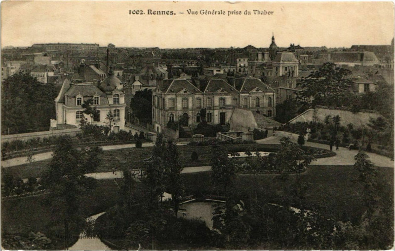 Carte postale ancienne Rennes Vue Generale prise du Thabor France à Rennes