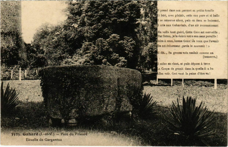 Carte postale ancienne Gahard Parc du Prieure France à Gahard