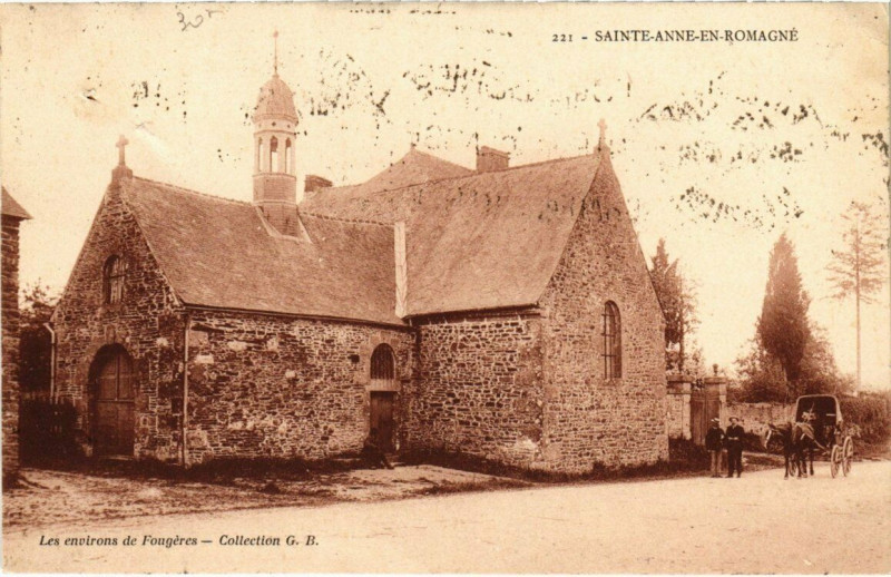 Carte postale ancienne Sainte-Anne-en-Romagné - Les environs de Fougéres à Fougères