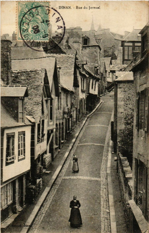 Carte postale ancienne Dinan - Rue du Jerzual à Dinan