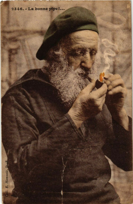 Carte postale ancienne La Bonne Pipe - Folklore - Type