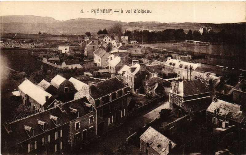 Carte postale ancienne Pleneuf - a vol d'oiseau