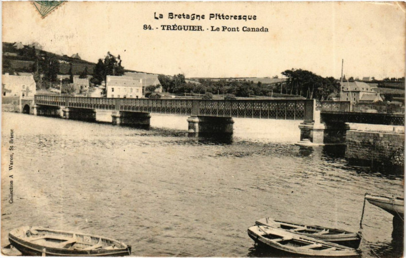 Carte postale ancienne Treguier - Le Pont Canada à Tréguier